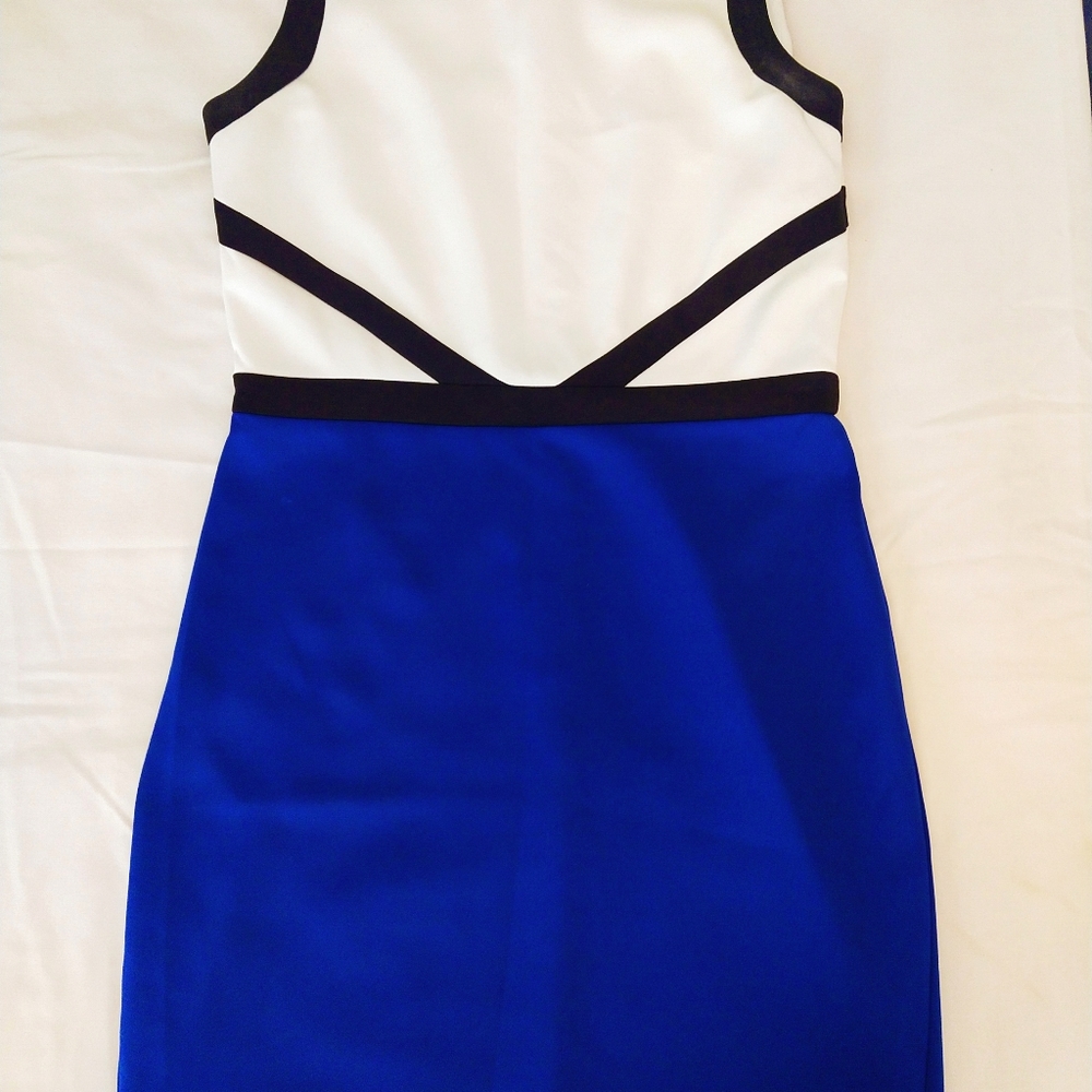 Calvin Klien dress, small, royal blue, black and white color